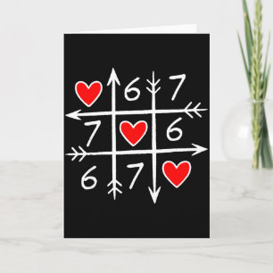 Funny 6 7 Meme Heart Gen Alpha Six Seven 67 Valent Card