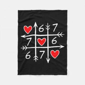 Funny 6 7 Meme Heart Gen Alpha Six Seven 67 Valent Fleece Blanket