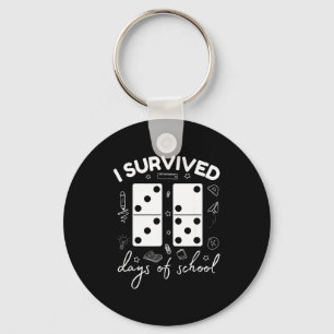 Funny 6 7 Meme I Survived 67 Days Of School Domino Keychain