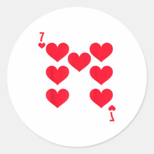 Funny 6 7 Of Hearts Matching 67 Meme Couple Valent Classic Round Sticker