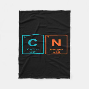 Funny 6 7 Periodic Table Carbon Nitrogen Humor Fleece Blanket