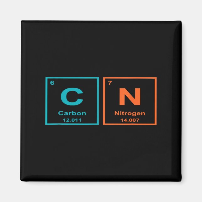 Funny 6 7 Periodic Table Carbon Nitrogen Humor  Magnet (Front)
