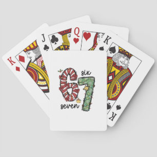 Funny 6 7 Santa Squad Sixty Seven Christmas Playing Cards