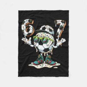 Funny 6 7 Six Seven 67 Soccer Ball Meme Glazed Dri Fleece Blanket