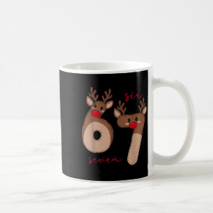 Funny 6 7 Six Seven Meme Christmas Reindeer Gen Al Coffee Mug