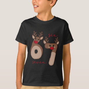 Funny 6 7 Six Seven Meme Christmas Reindeer Gen Al T-Shirt