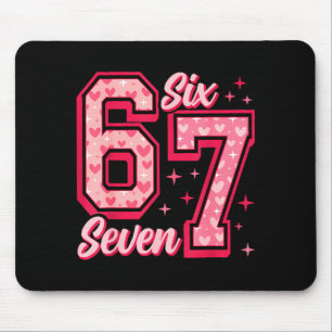 Funny 6 7 Six Seven Meme Saying Valentine Couple M Mouse Pad
