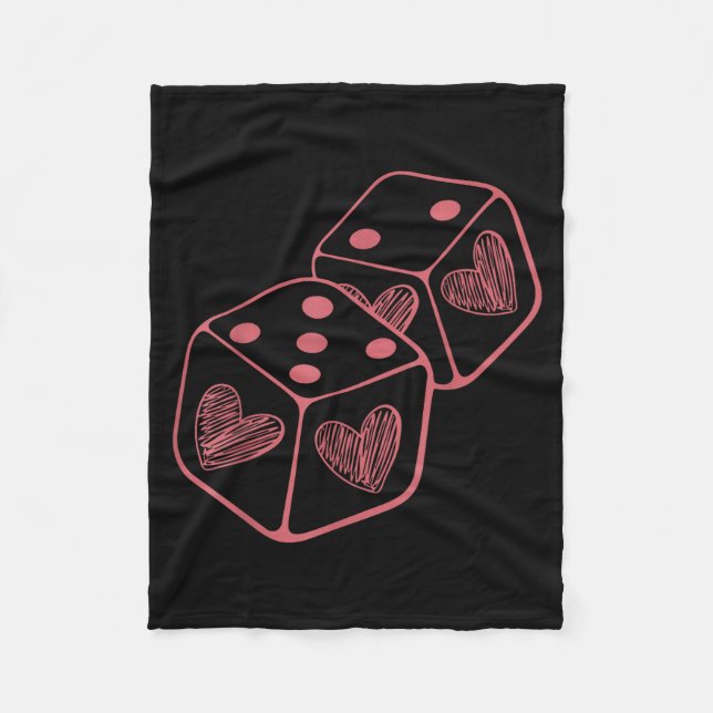 Funny 6 7 Valentine Love Heart Playing Card Couple Fleece Blanket (Front)