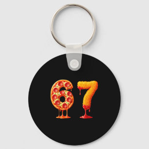 Funny 6 7 Zza Nugget Meme Six Seven 67 Food Lovers Keychain