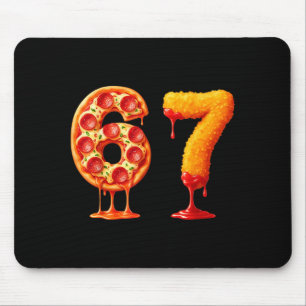 Funny 6 7 Zza Nugget Meme Six Seven 67 Food Lovers Mouse Pad