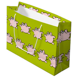 Funny 6 Cartoon Pig New Baby Choose Colour L Gift Large Gift Bag
