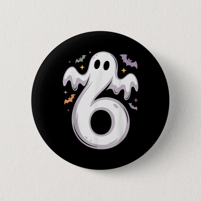 Funny 6 Ghost Meme Halloween Costume Matching Desi 2 Inch Round Button (Front)