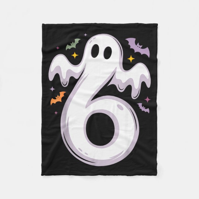Funny 6 Ghost Meme Halloween Costume Matching Desi Fleece Blanket (Front)