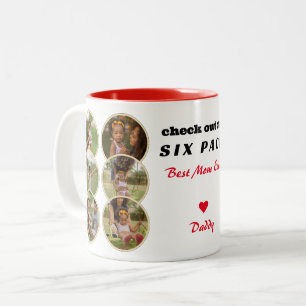 ♥ Funny 6 Pack Mom Bod Six Photos Best Mom Ever Two-Tone Coffee Mug