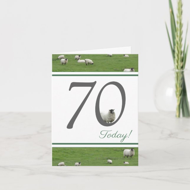Funny 70e anniversaire carte de mouton (Devant)