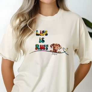 Funny 70's Colorful Retro Dog Custom Name T-Shirt