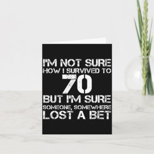 Funny 70th Birthday 70 Years Old Happy Bday Men Card
