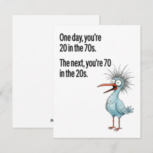 Funny 70th Birthday Card Dad Getting Older Bird