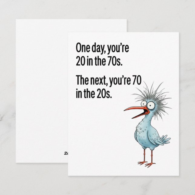 Funny 70th Birthday Card Dad Getting Older Bird (Front/Back)