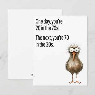 Funny 70th Birthday Card Dad Old Age Bird