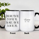 Funny 70th Birthday Celebration Mug<br><div class="desc">Celebrate a significant milestone with a personalized 'Happy 70th Birthday' design, perfect for honouring someone special turning seventy. This unique design, featuring the phrase “One day you're 20 in the 70s. TheNext, You're 70 in the 20s, ” serves as a thoughtful keepsake and makes a great birthday gift for both...</div>