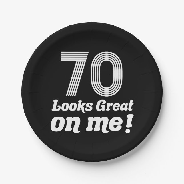 Funny 70th Birthday For Her Paper Plate (Front)