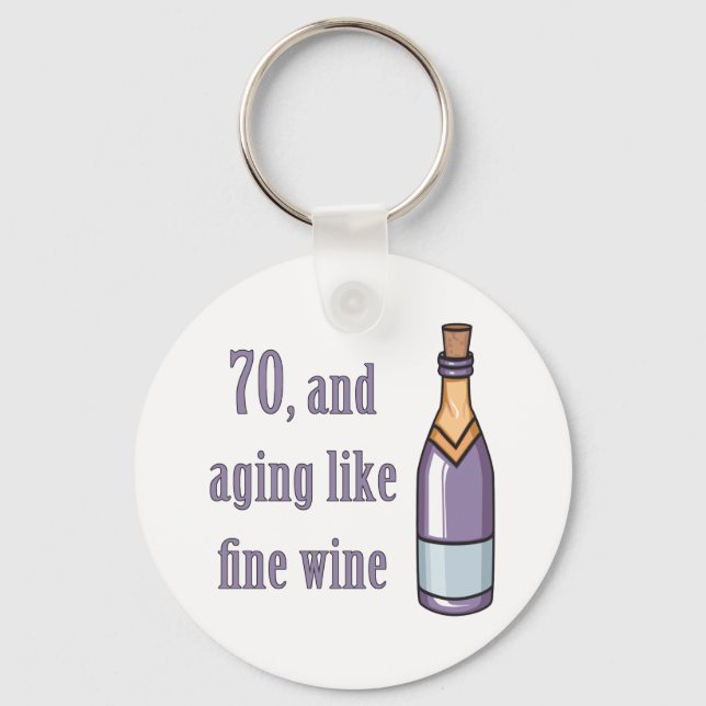 Funny 70th Birthday Gift Ideas Keychain (Front)
