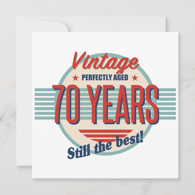 Funny 70th Birthday Old Fashioned Card (Front)