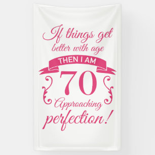 Funny 70th Birthday 'Perfection' Banner