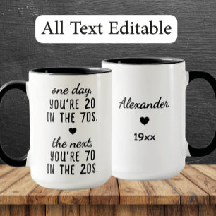 Funny 70th Birthday Personalized Mug - Age Humour
