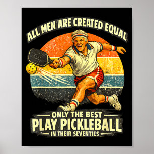 Funny 70th birthday pickleball player 70 years old poster