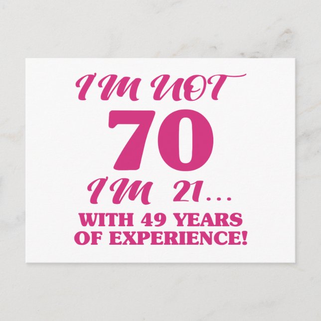 Funny 70th Birthday Postcard (Front)