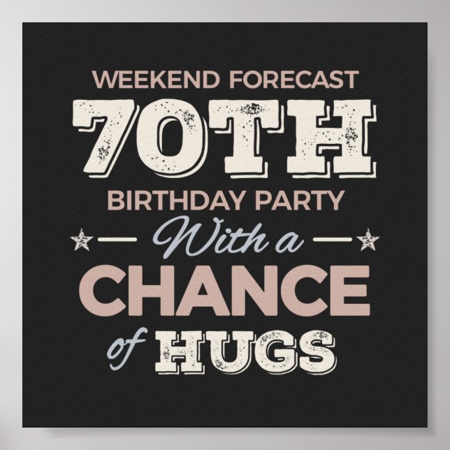 Funny 70th birthday sayings poster (Front)