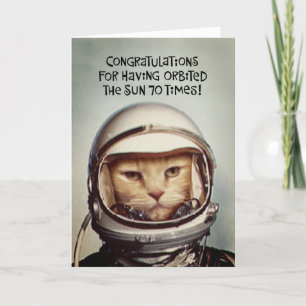 Funny 70th Orbit Birthday Card