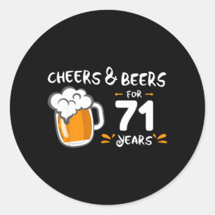 Funny 71st Birthday Classic Round Sticker