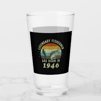 Funny 75th Birthday Fishing Gift for 75 Years Old Glass