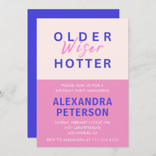 Funny 75th birthday invitations Older Wiser