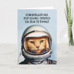 Funny 75th Orbit Birthday Card<br><div class="desc">Funny Milestone 75th Birthday Greeting Card congratulates someone who is turning 75 years old</div>