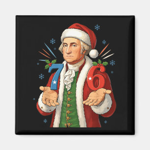 Funny 7-6 6-7 George Washington Santa 67 Meme Chri Magnet