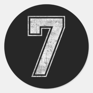 Funny 7 Number Seven Graphic Group Halloween Birth Classic Round Sticker