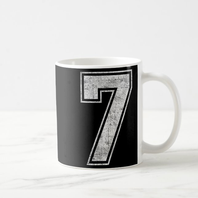 Funny 7 Number Seven Graphic Group Halloween Birth Coffee Mug (Right)