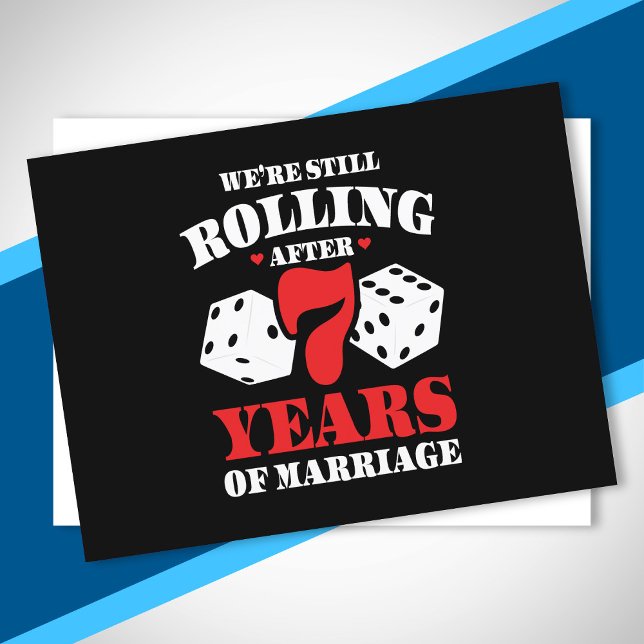 Funny 7th Anniversary Couples Married 7 Years Postcard (Creator Uploaded)