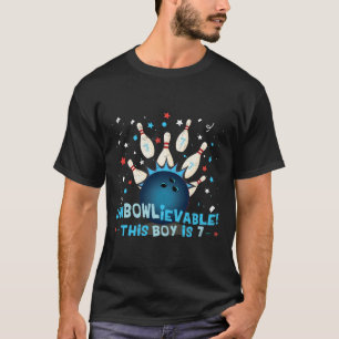 Funny 7th Birthday Bowling Lover Graphic For Boys T-Shirt