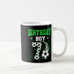 Funny 7th Birthday Boy Soccer Theme Party 7 Year O Coffee Mug