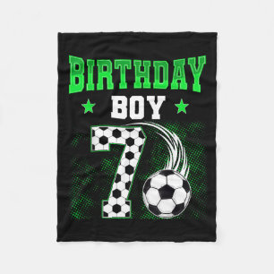Funny 7th Birthday Boy Soccer Theme Party 7 Year O Fleece Blanket