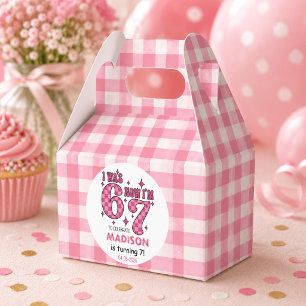 Funny 7th Birthday “I Was 6, Now 7” Party Favor Box