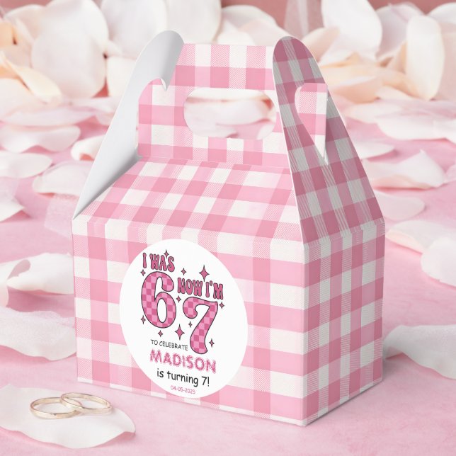 Funny 7th Birthday | “I Was 6, Now 7” Party Favor Box (Wedding)