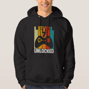 Funny 7th Birthday Level 7 Unlocked Seven Years Ol Hoodie