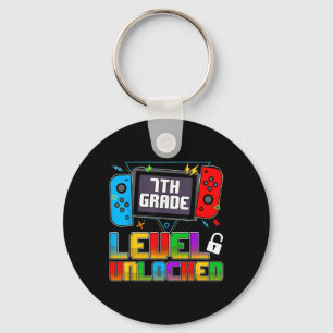 Funny 7th Grade Level Unlocked Gamers Back To Scho Keychain