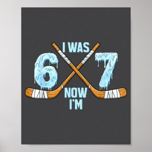 Funny 7th Hockey Birthday Boy I Was 6 Now I'm 7 Ye Poster
